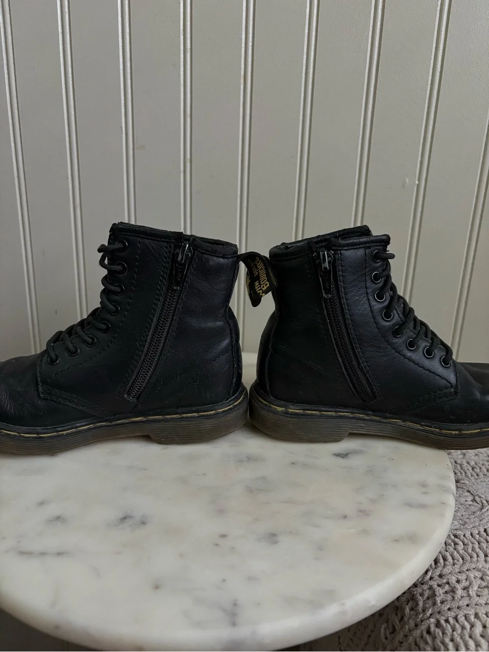 Dr Martens Kids Combat Boots Toddler 11 Black Zip Up Classic Punk Grunge Cool